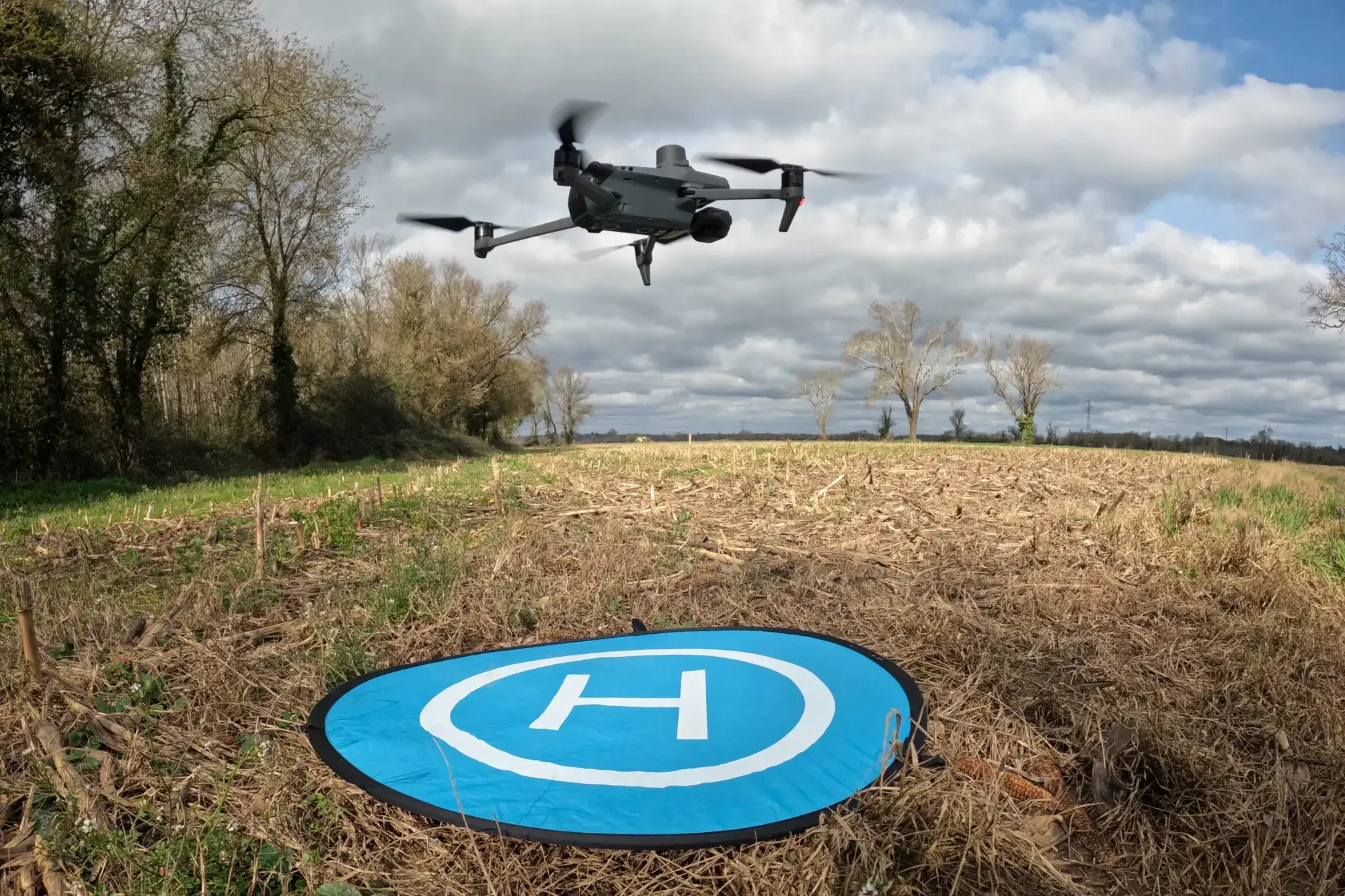 Drone RTK utilisé pour une mission de photogrammétrie professionnelle
