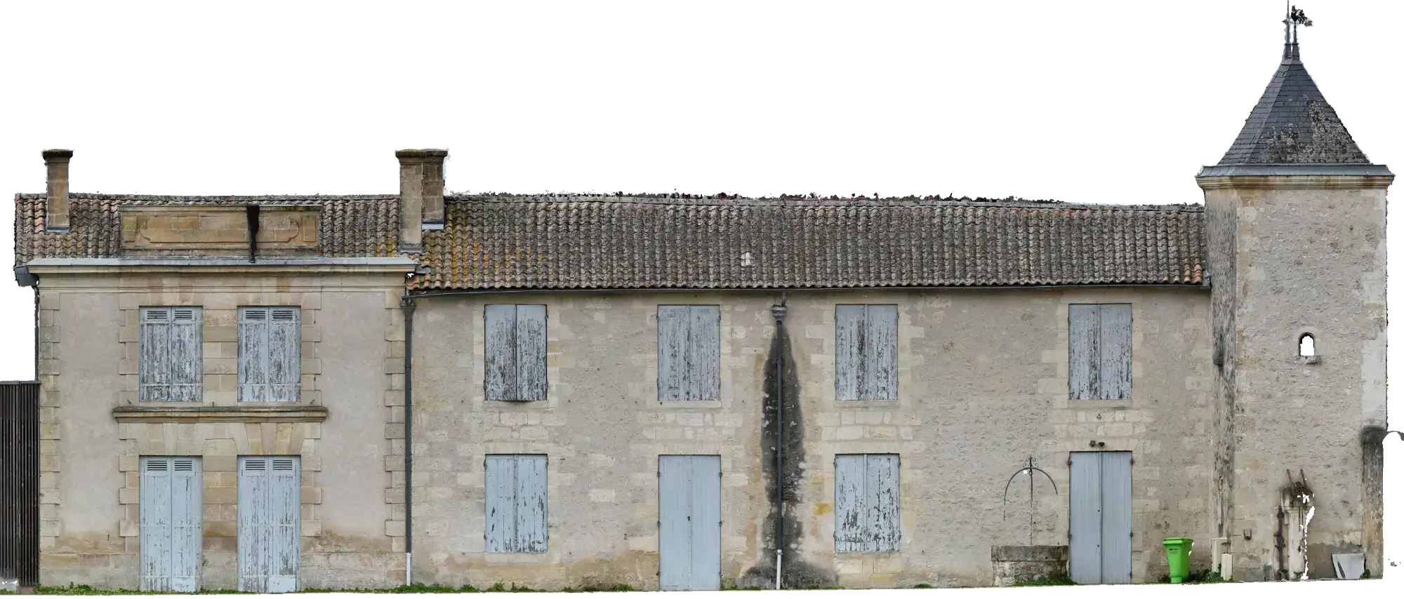 Orthophoto de façade d’un bâtiment patrimonial relevée par drone